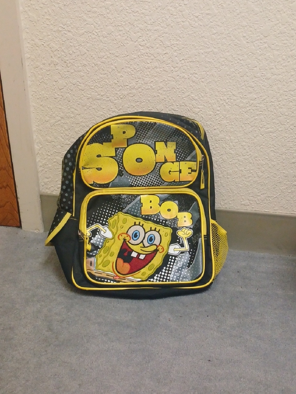 Nickelodeon SpongeBob Yellow and Black Toddler Backpack